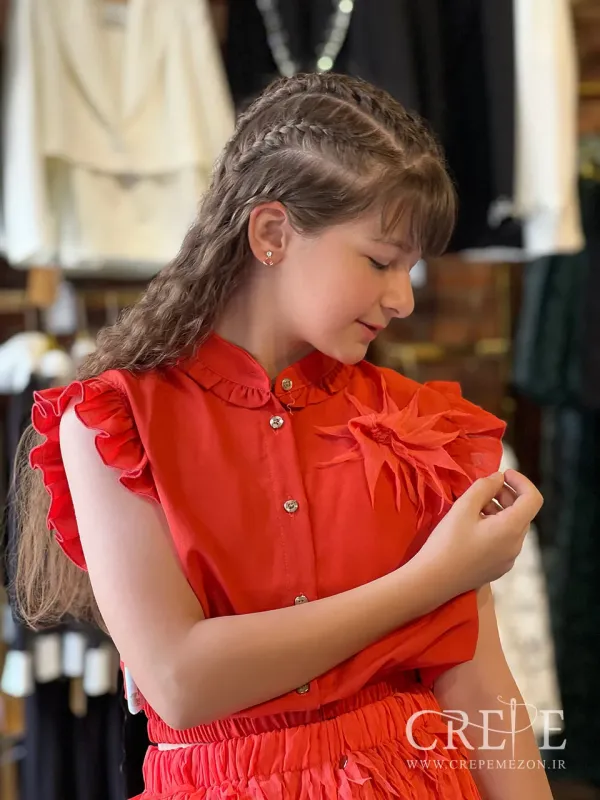 ست دو تیکه کراپ ودامن 