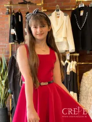 پیراهن کرپ یقه خشتی