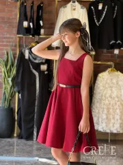 پیراهن کرپ یقه خشتی